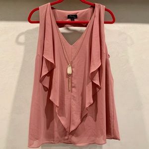 Thalia Sodi sleeveless mauve blouse size L